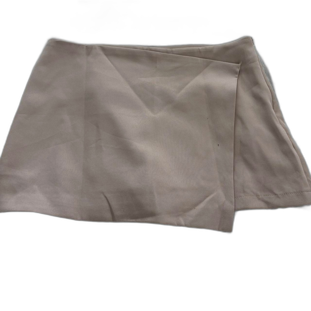 SHEIN Wrap Skort Women's Medium Tan Business Formal High Waisted Skirt